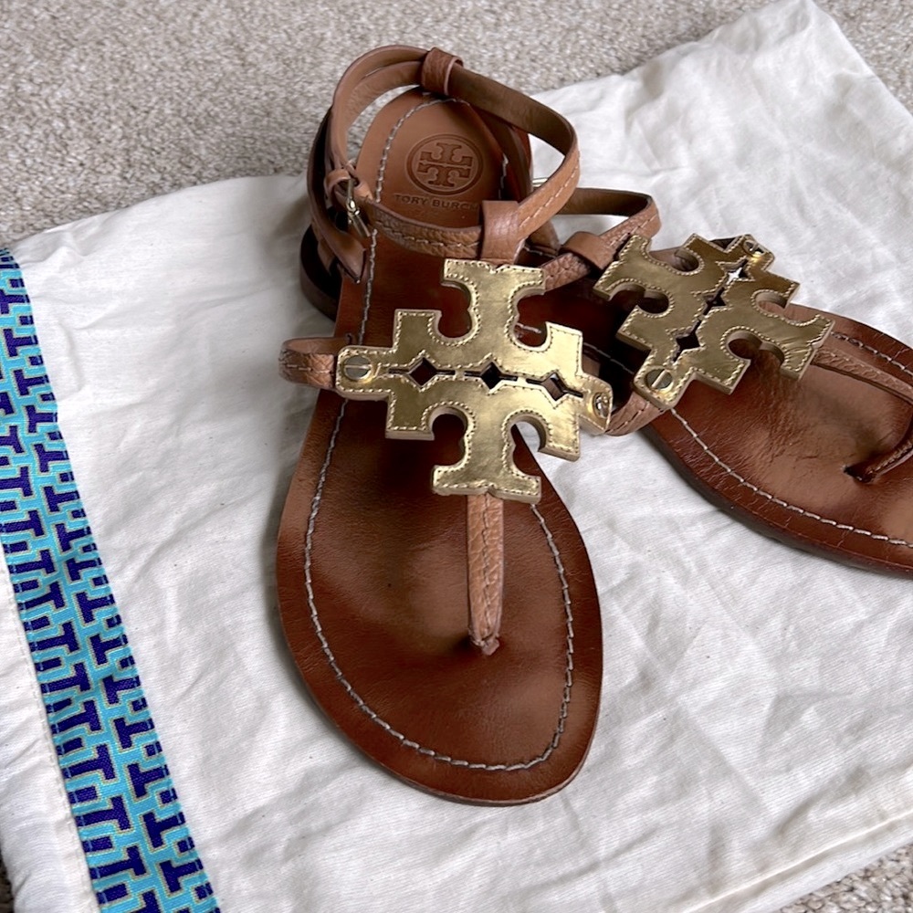 Tory Burch Chandler Sandal - Gold and Tan